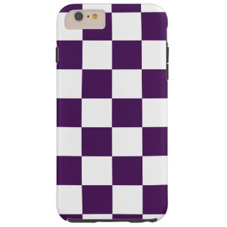 Checkered Purple and White iPhone 6 Plus Case