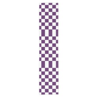 Checkered Purple and White Table Runner Short Table Runner