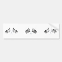 checkered racing flags graphic bumper sticker