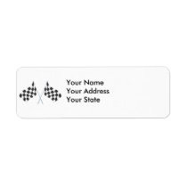 checkered racing flags graphic custom return address label