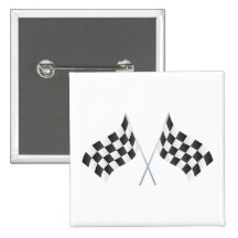 checkered racing flags graphic pinback button