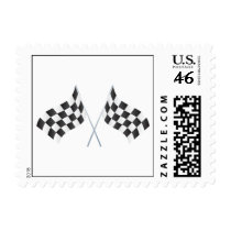 checkered racing flags graphic postage