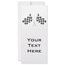 checkered racing flags graphic custom rack cards