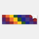Checkered Rainbow Bumper Stickers