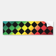 Checkered Rainbow Love Bumper Stickers