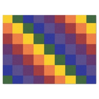 Checkered Rainbow Tissue Paper 17" X 23" Tissue Paper