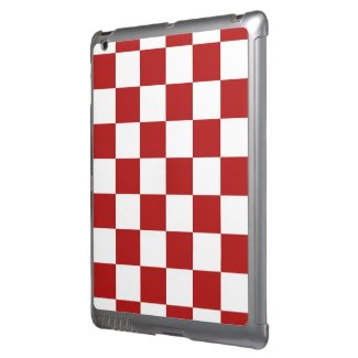 Checkered Red and White iPad Cover