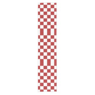 Checkered Red and White Table Runner Short Table Runner