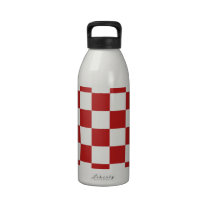 Checkered Red and White water bottles