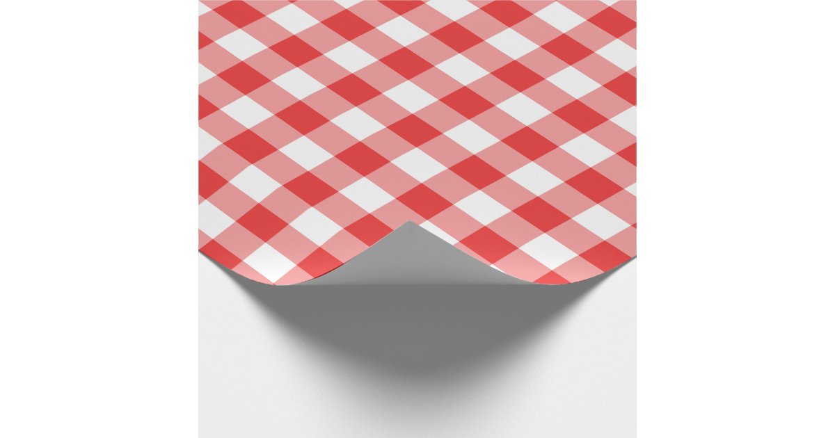 Checkered red and white wrapping paper | Zazzle