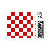 Checkered Red postage