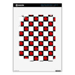 Checkered Red Roses Skins For iPad 3