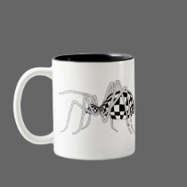 Checkered Spider mugs
