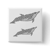 Checkered spinner dolphin tie buttons