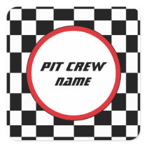 Checkered Square Party Guest Name Stickers stickers