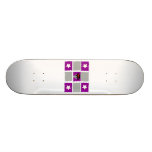 Checkered Stars & Skull Skateboard