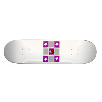 Checkered Stars & Skull Skateboard