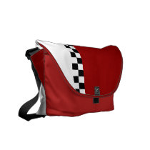 checkered stripe : red messenger bag
