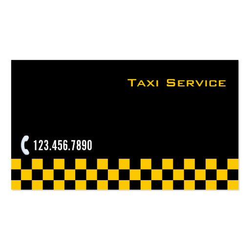 Checkered Stripe Taxi/Limo Service Business Card