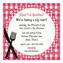 Checkered Tablecloth Party Invitation