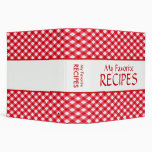 Checkered Tablecloth Recipe Binder