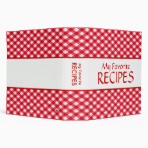 Checkered Tablecloth Recipe Binder