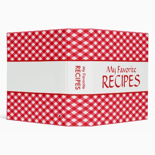 Checkered Tablecloth Recipe Binder