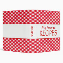 Checkered Tablecloth Recipe Binder