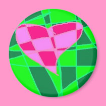 Checkered Valentine magnets by eelkat Checkered Valentine magnets