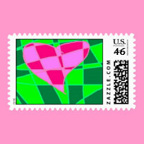 Checkered Valentine postage by eelkat Checkered Valentine postage