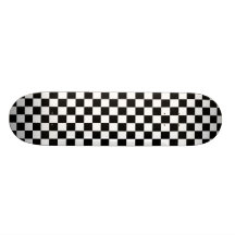 Checkers Black and White Checkerboard Pattern Skateboard Decks