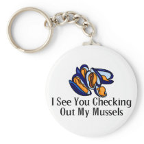 Checking Out Mussels Keychain