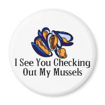 Checking Out Mussels Refrigerator Magnet