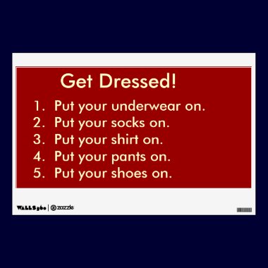 Checklist for Getting Dressed Wall Decal wall decals