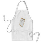 Checklist on a clipboard apron
