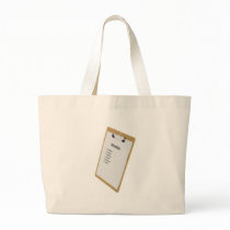 Checklist on a clipboard canvas bag