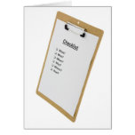 Checklist on a clipboard cards