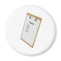 Checklist on a clipboard refrigerator magnets