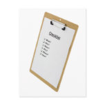 Checklist on a clipboard post cards