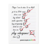 Checklist Postcard