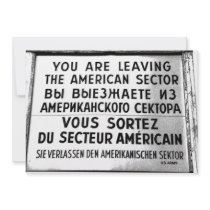 Checkpoint Charlie,Berlin, American Sector Sign  3 Personalized Invitation