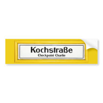 Checkpoint Charlie, Kochstrabe, Yellow Border Bumper Sticker