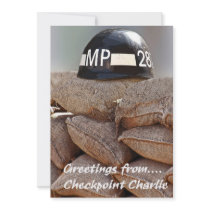 Checkpoint Charlie,Military Police Helmet,Greeting Announcement