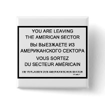 Checkpoint Charlie Sign Pinback Button