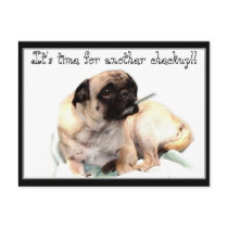 Checkup pug veterinarian reminder postcard