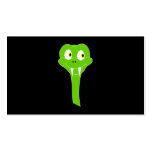 Cheeky Green Snake Cartoon on Black Business Card Template