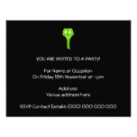 Cheeky Green Snake Cartoon on Black Custom Invite