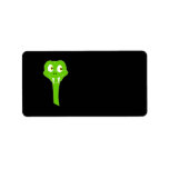 Cheeky Green Snake Cartoon on Black Personalized Address Labels