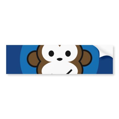 Cheeky Monkey Bumper Stickers by funkyartlittlepeople