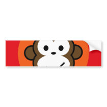Cheeky Monkey bumper stickers by funkyartlittlepeople Cheeky Monkey bumper stickers